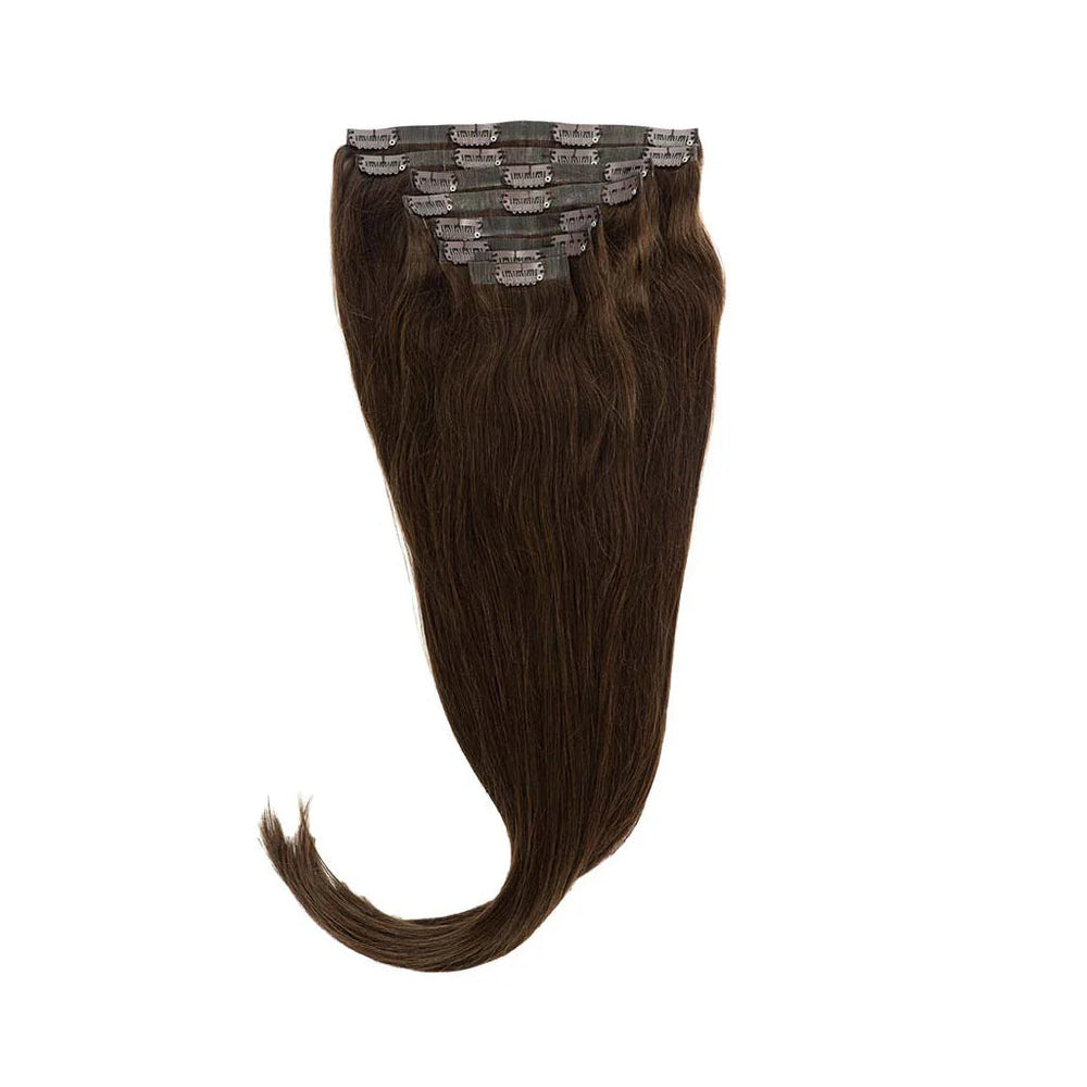 Clip In Hair Extensions Human Hair Dark Brown My Hair Affair